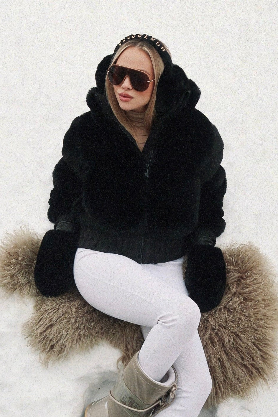 Furry Ski Jacket - Svart