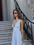 Elise Broderie Dress - Ljusblå
