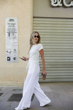 Perle Pointelle Top - White