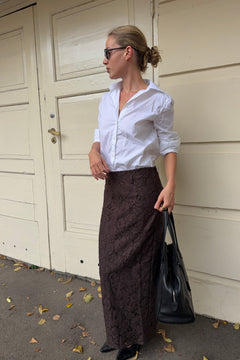 Lene Lace Pencil Skirt - Dark Brown