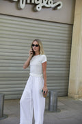 Perle Pointelle Top - White