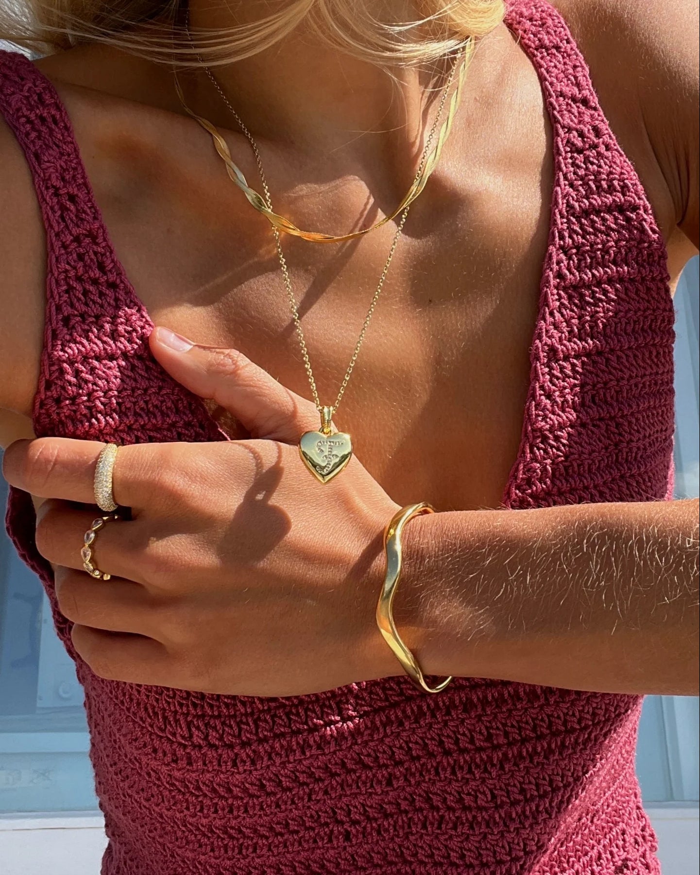 Wavy Bangle - Guld
