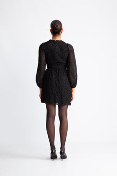 Camden Mini Dress - Black Glitter Dot