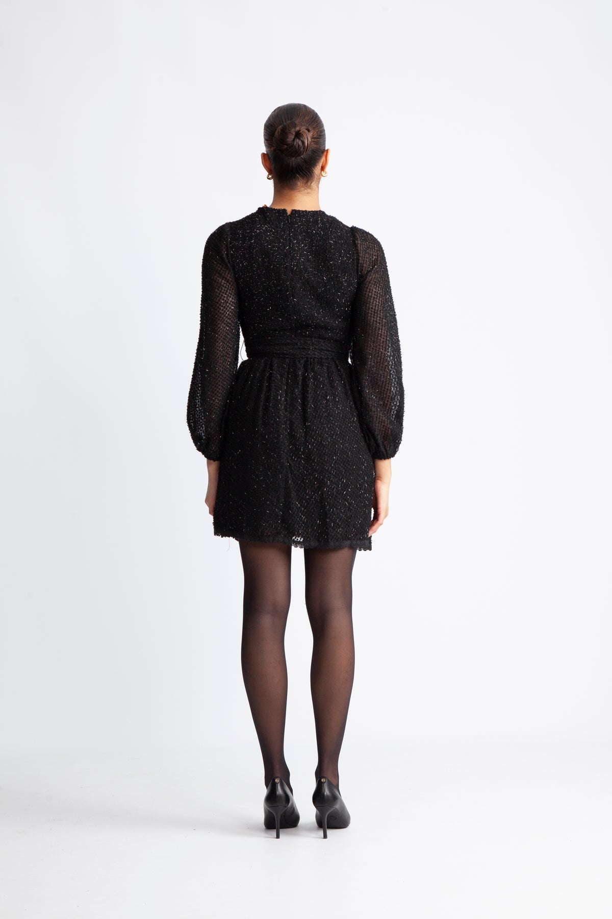 Camden Mini Dress - Black Glitter Dot