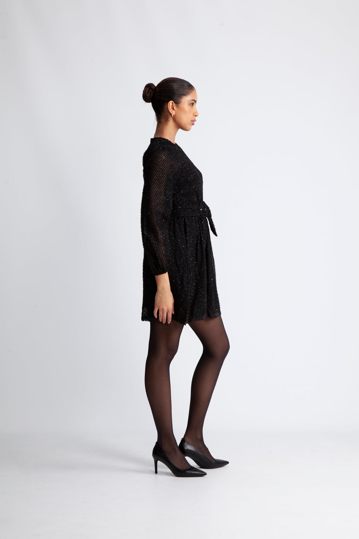 Camden Mini Dress - Black Glitter Dot