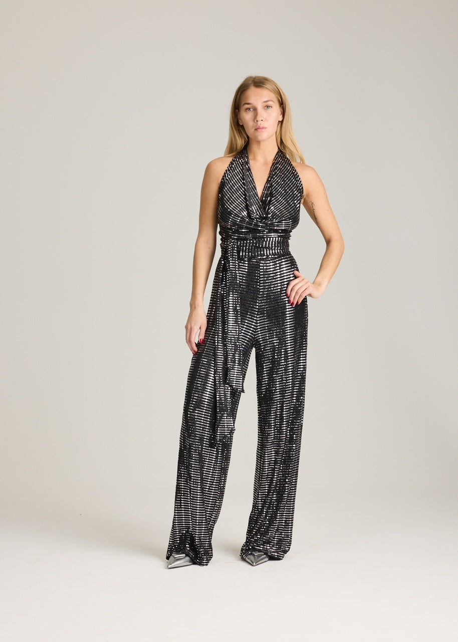 Andrea Jumpsuit - Black/Metallic