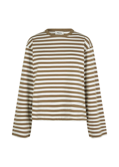 Hellen Ls Stripe T-Shirt - Dune White Stripe