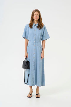 GZsauda SS Long Dress - Light Blue Washed