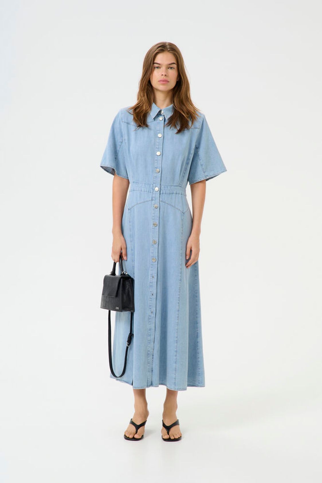 GZsauda SS Long Dress - Light Blue Washed