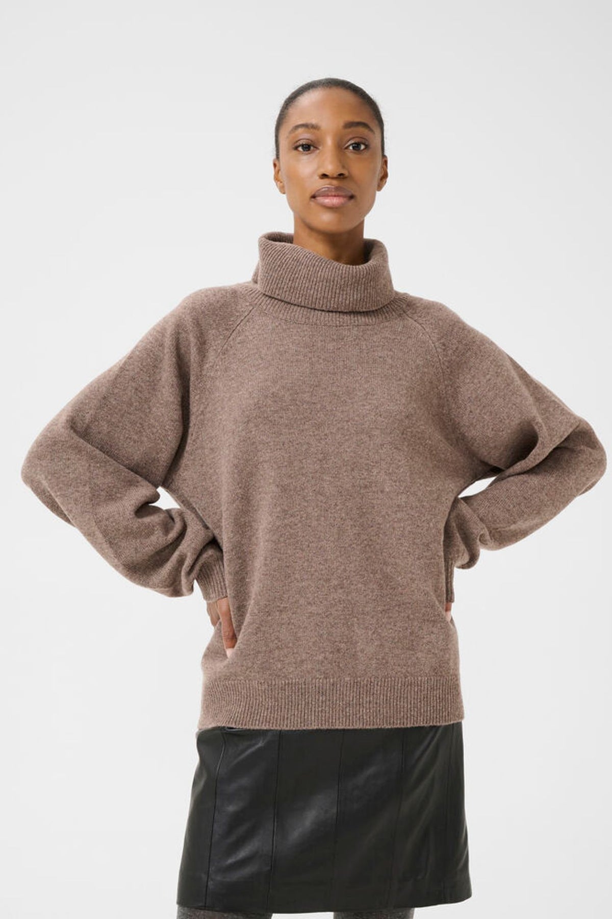 ManziGZ Wool Rollneck - Chestnut Melange