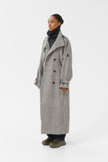 GZavic Long Coat - Black/White Houndstooth