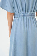 GZsauda SS Long Dress - Light Blue Washed
