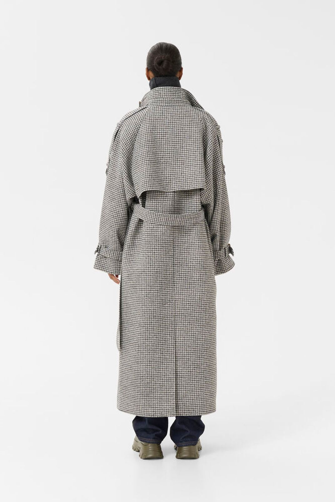 GZavic Long Coat - Black/White Houndstooth
