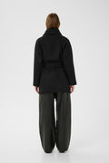YunahIW Collar Coat - Black