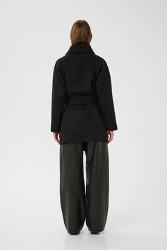 YunahIW Collar Coat - Black