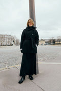 YunahIW Collar Coat - Black