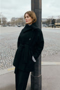 YunahIW Collar Coat - Black