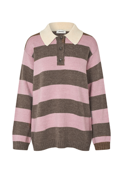 Pelham Stripe Polo - Lilac Chocolate