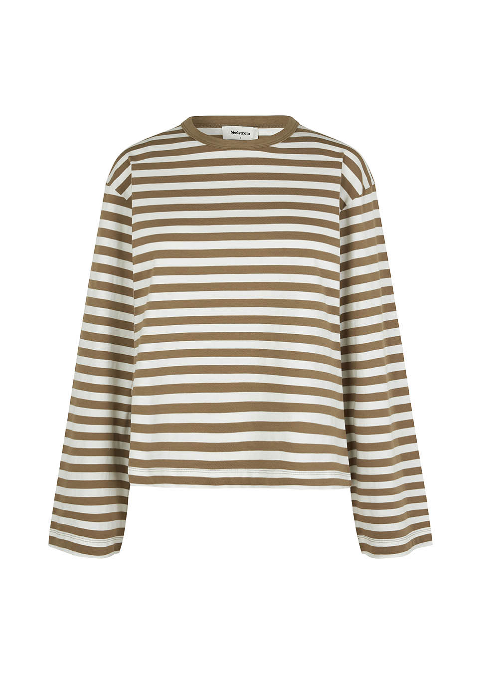 Hellen Ls Stripe T-Shirt - Dune White Stripe