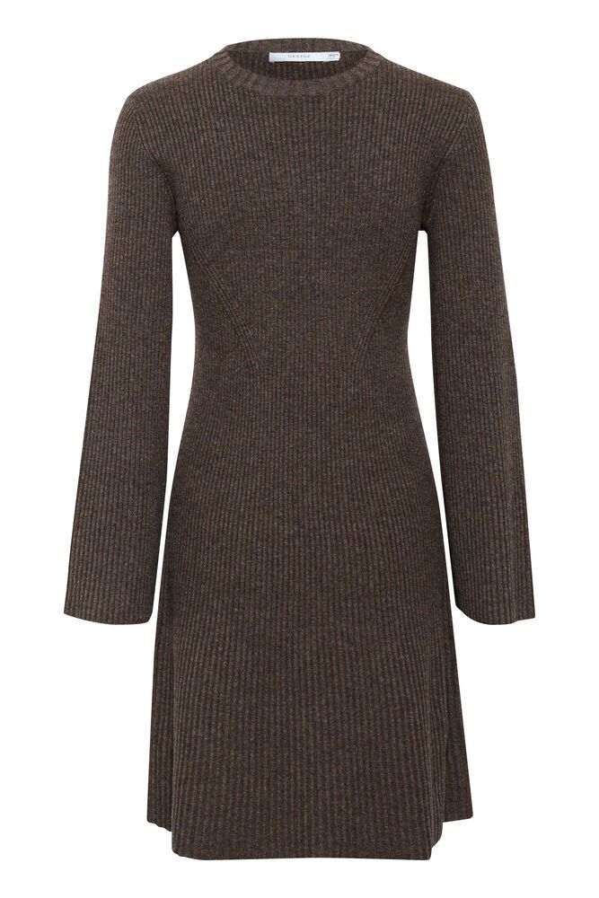 AntaliGZ Wool Short Dress - Chestnut Melange