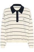 Gztaige Polo Pullover - Egret/Skycaptain Striped