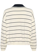 Gztaige Polo Pullover - Egret/Skycaptain Striped