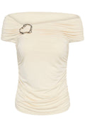 Gzlaily Off Shoulder Topp - Egret