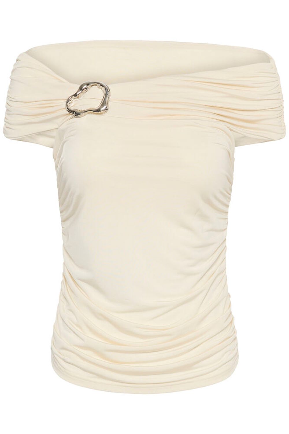 Gzlaily Off Shoulder Topp - Egret