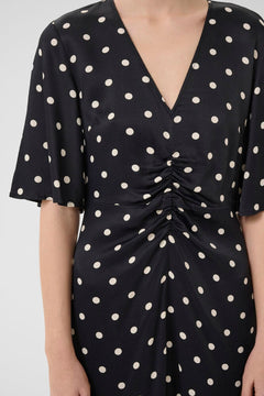 GZdotta P Ss Dress - Black With Egret Dot