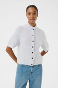 AlphaGZ SS Short Cardigan - Grey Dawn Melange