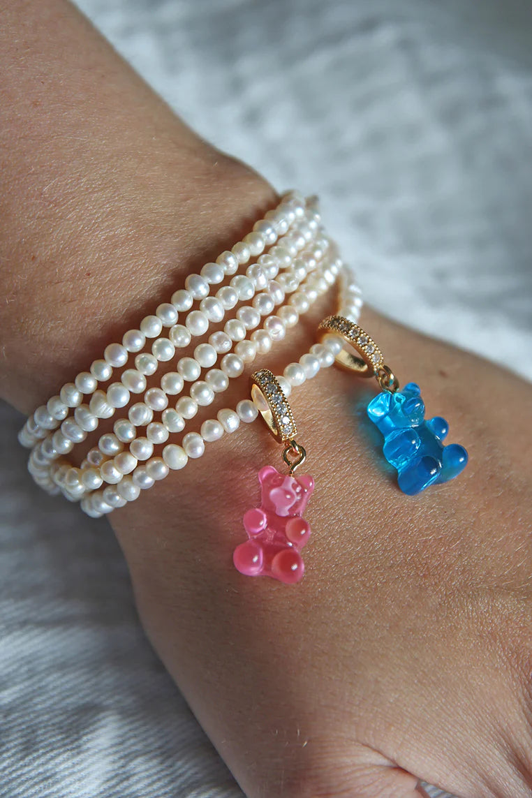 Nostalgia Bear Pave Connector - Bubblegum Gold