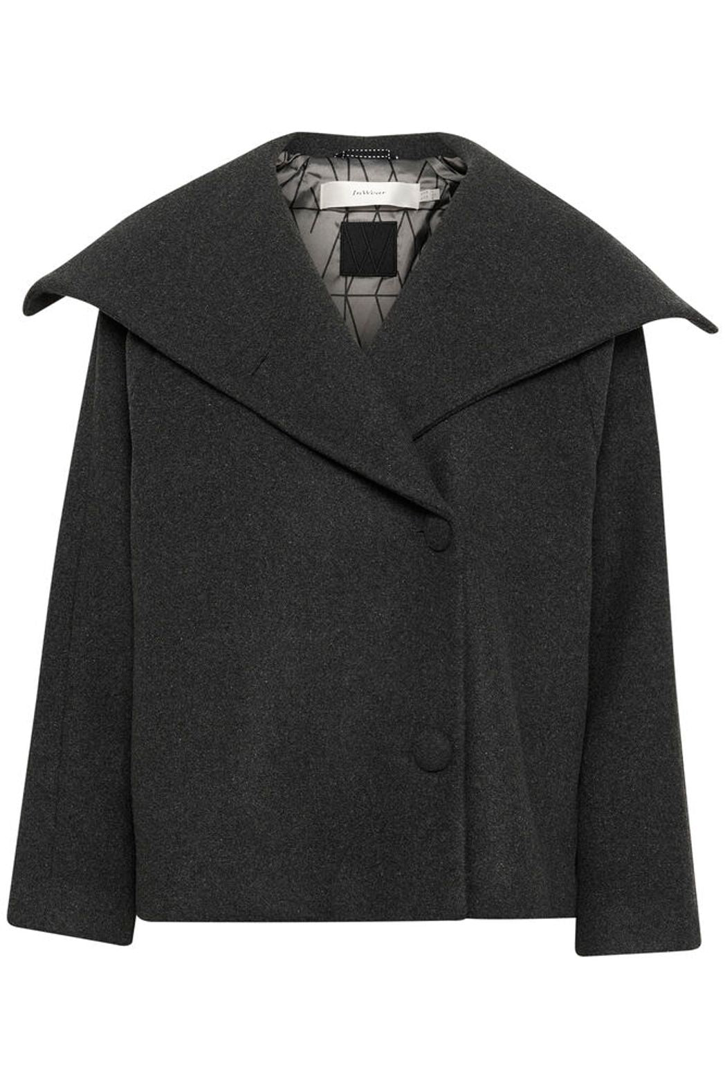 PerryIW Short Coat R - Mörkgrå melange