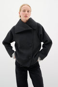 PerryIW Short Coat R - Mörkgrå melange
