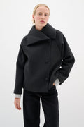 PerryIW Short Coat R - Mörkgrå melange