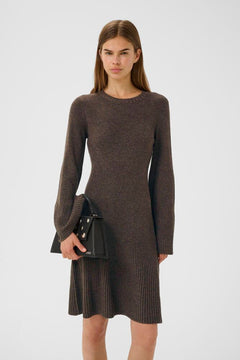AntaliGZ Wool Short Dress - Chestnut Melange