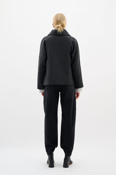 PerryIW Short Coat R - Dark Grey Melange