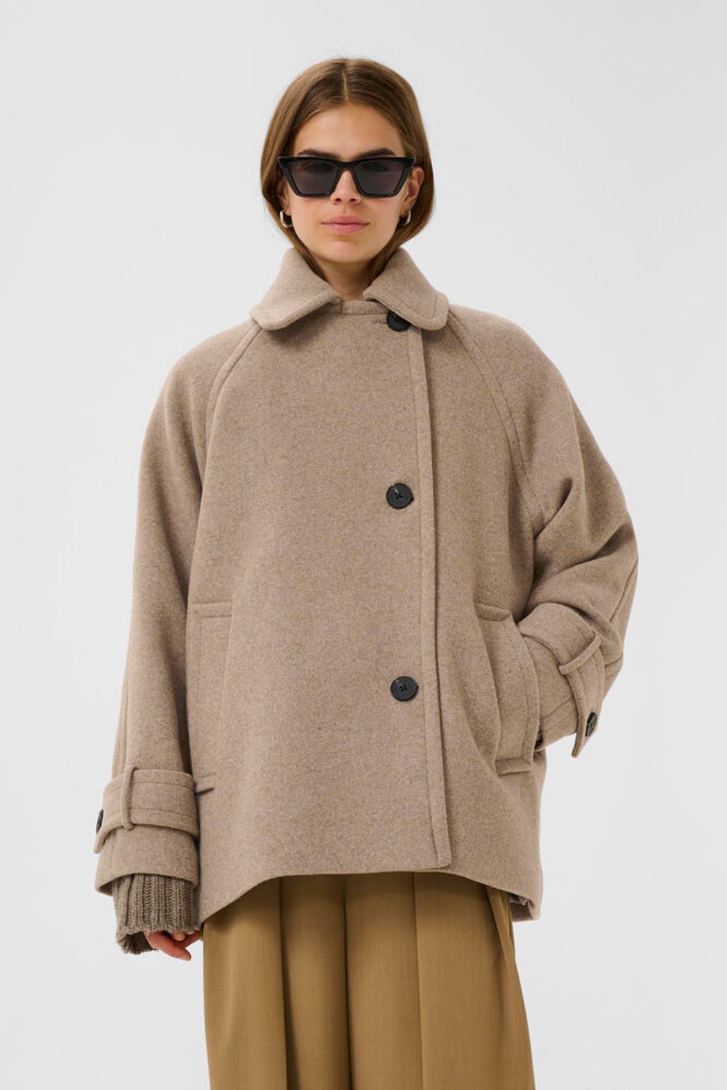 ThoraIW Minona Coat R - Sandy Grey Melange