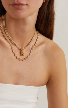 Micro Mexican Chain - Clear Gold