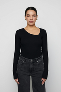 Pino Rib Triangle Neck - Svart