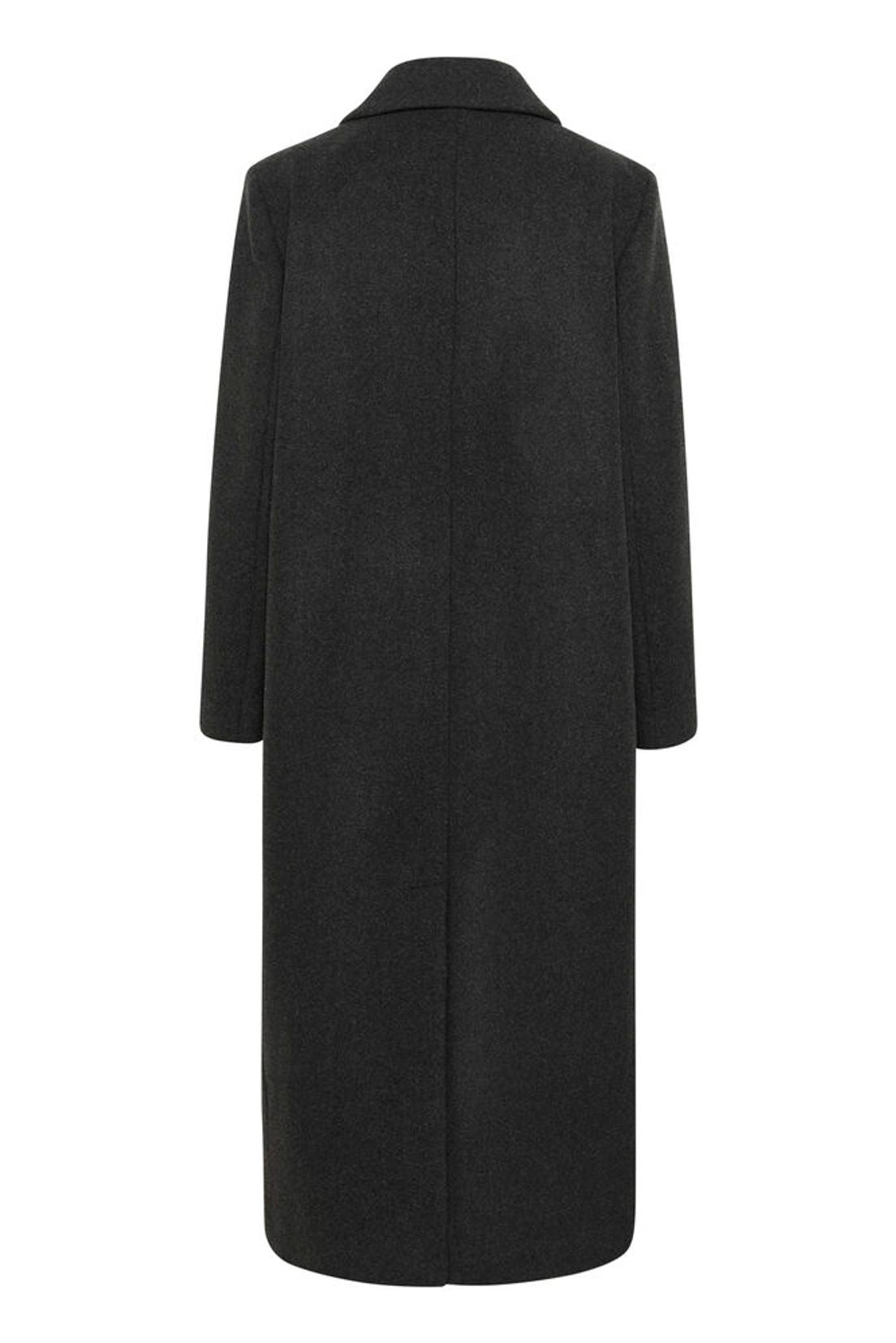 YunahIW Long Coat - Dark Grey Melange
