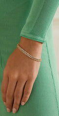 Micro Mexican Chain Bracelet - Clear Gold