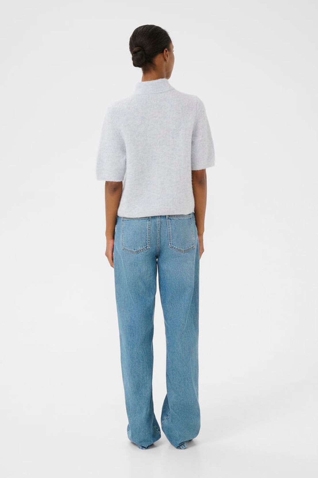 AlphaGZ SS Short Cardigan - Grey Dawn Melange