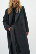 YunahIW Long Coat - Dark Grey Melange