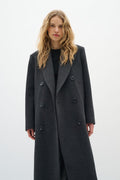 YunahIW Long Coat - Dark Grey Melange