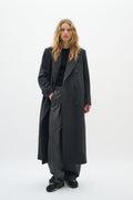 YunahIW Long Coat - Dark Grey Melange