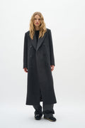 YunahIW Long Coat - Dark Grey Melange
