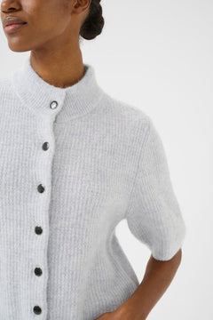 AlphaGZ SS Short Cardigan - Grey Dawn Melange