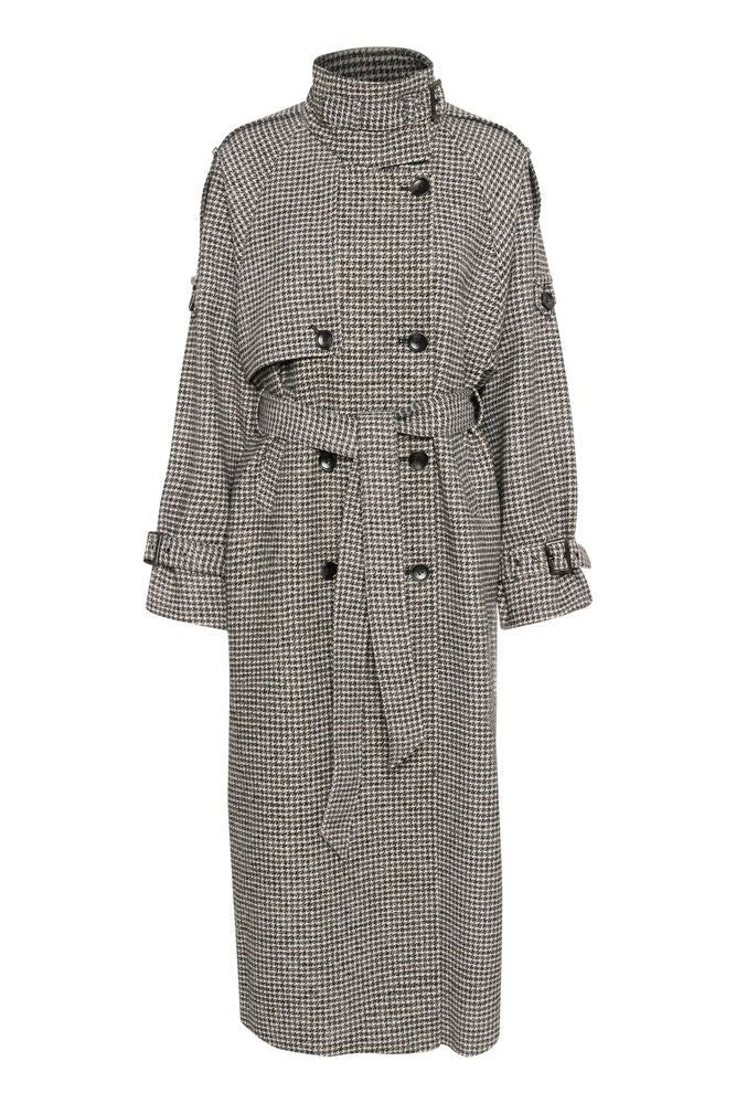 GZavic Long Coat - Black/White Houndstooth
