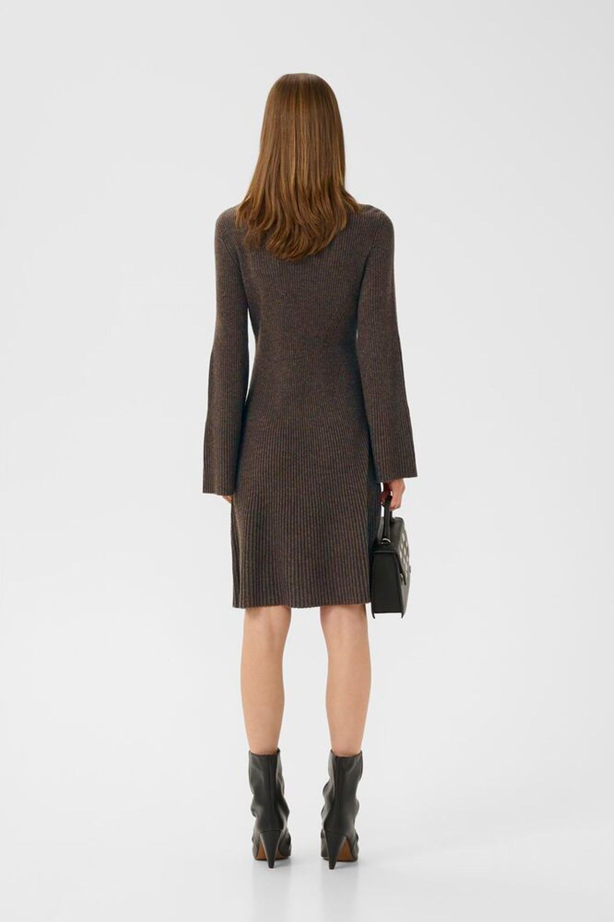AntaliGZ Wool Short Dress - Chestnut Melange