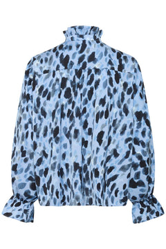 GracieIW Printed Blouse - Blue Painted Dot